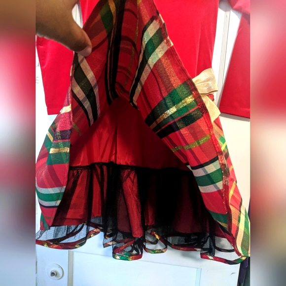 Bonnie Jean Velvet and Plaid Christmas Dress - Picture 2 of 6